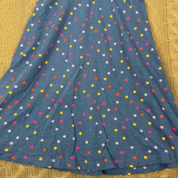 Hanna Andersson Ruffle Neck Swing Dress Polka Dot Lookout Blue Dress ~ 6/7 - Picture 8 of 8